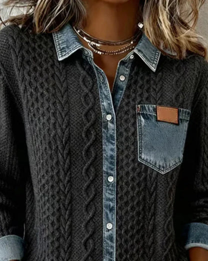 Raquel-Blusa larga con vaquero