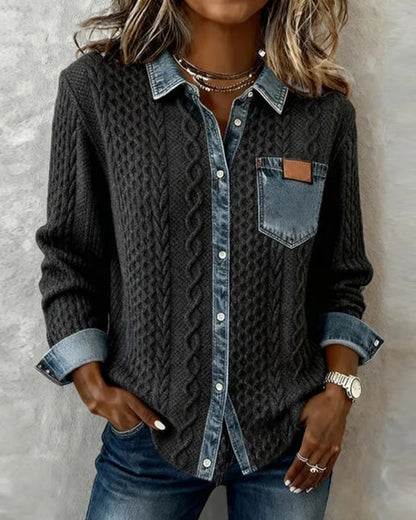 Raquel-Blusa larga con vaquero