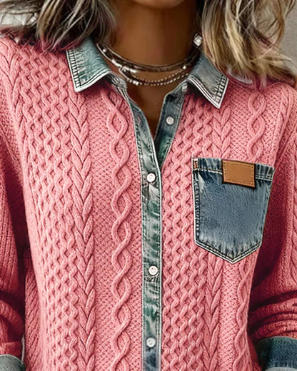 Raquel-Blusa larga con vaquero