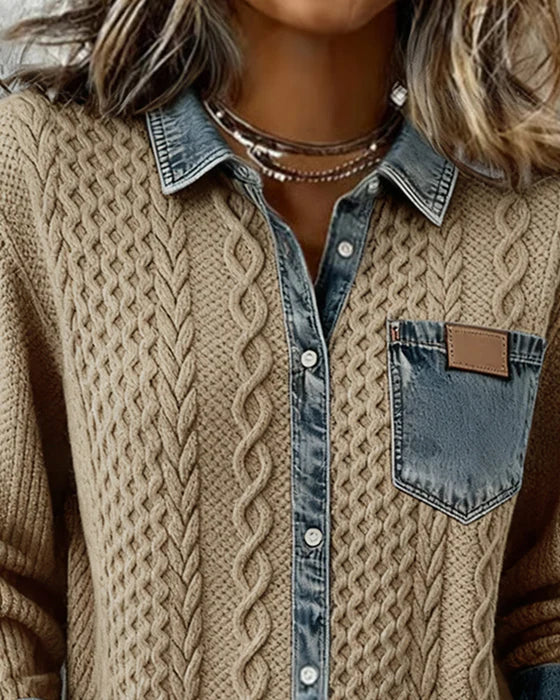 Raquel-Blusa larga con vaquero