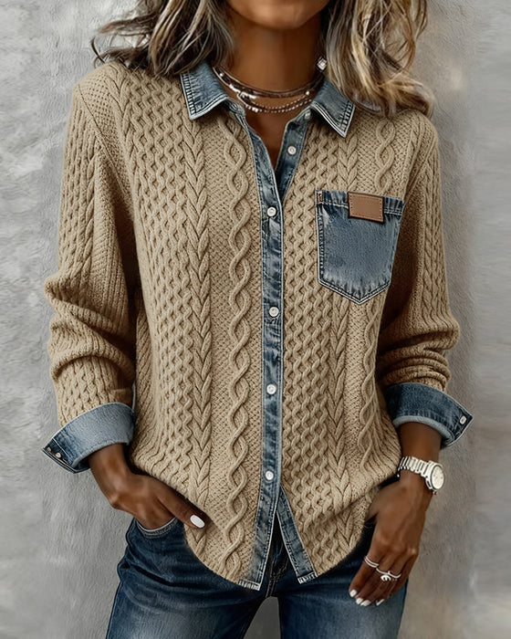 Raquel-Blusa larga con vaquero