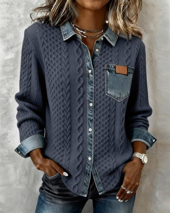 Raquel-Blusa larga con vaquero