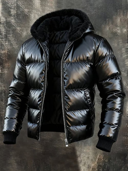 Chaqueta acolchada retro para hombre, con forro cálido, con muchos bolsillos y forro de algodón, para actividades al aire libre.
